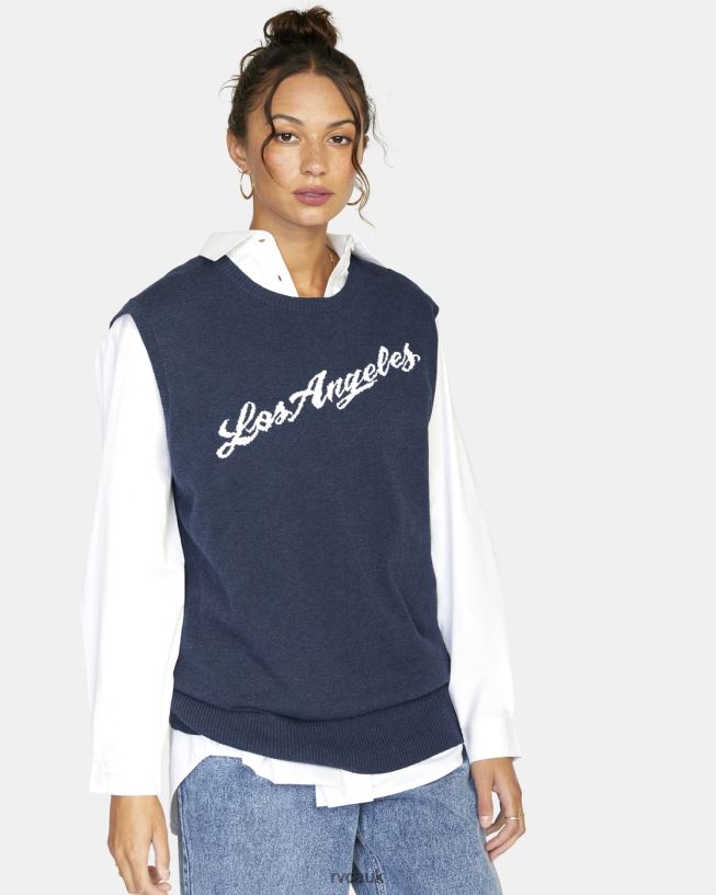 moody blue Hometown Sweater Vest Women L888X1576 RVCA Clothing
