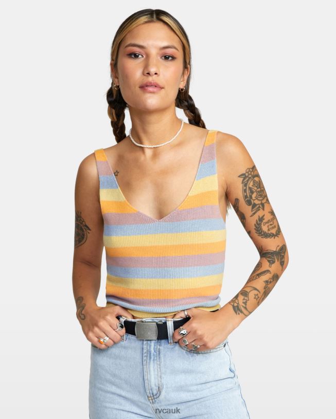 multi Rainshadow Sweater Tank Top Women L888X1725 RVCA Clothing