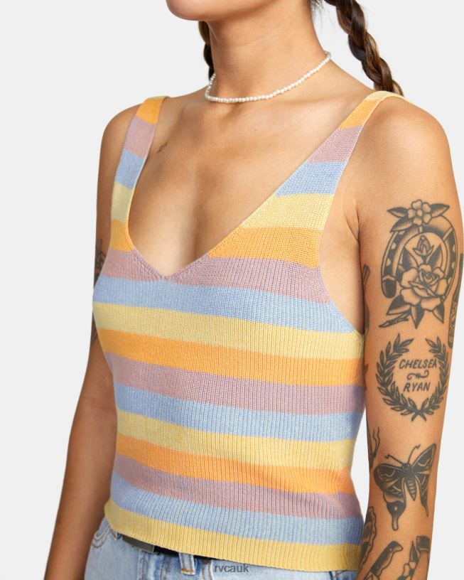 multi Rainshadow Sweater Tank Top Women L888X1725 RVCA Clothing