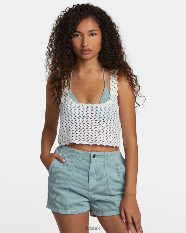 whisper white Railed Crochet Crop Top Women L888X1125 RVCA Clothing
