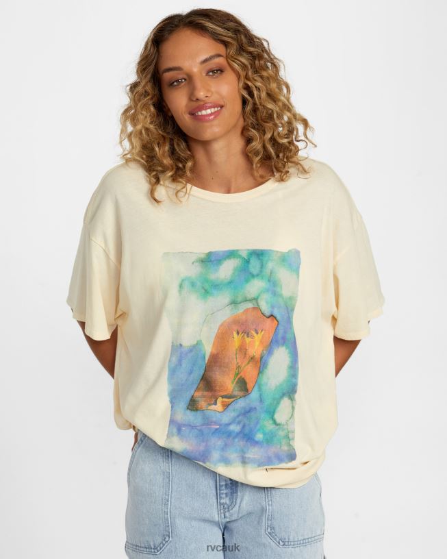 cream Colin Sussingham Float Tee Women L888X119 RVCA Clothing