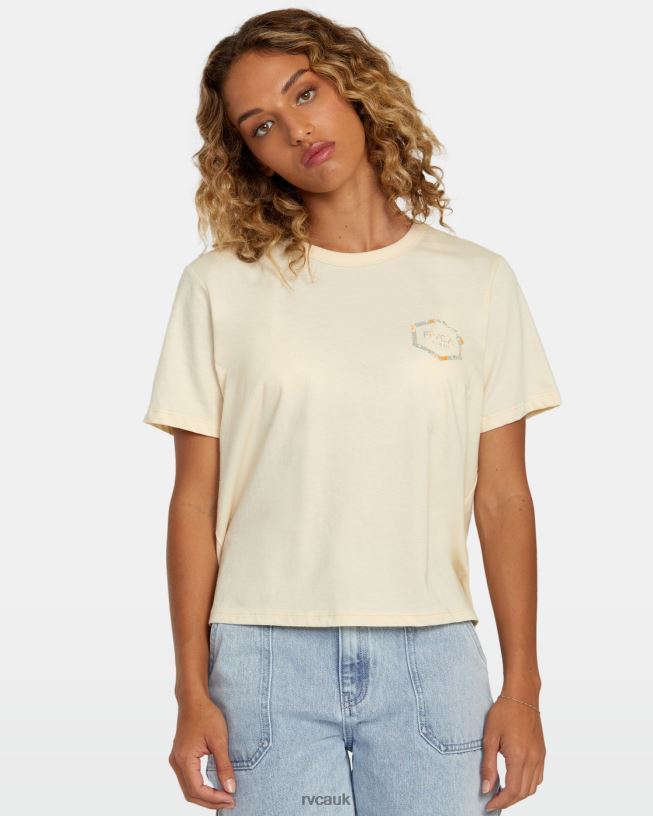 cream Hawaii Hex Tee Women L888X172 RVCA Clothing
