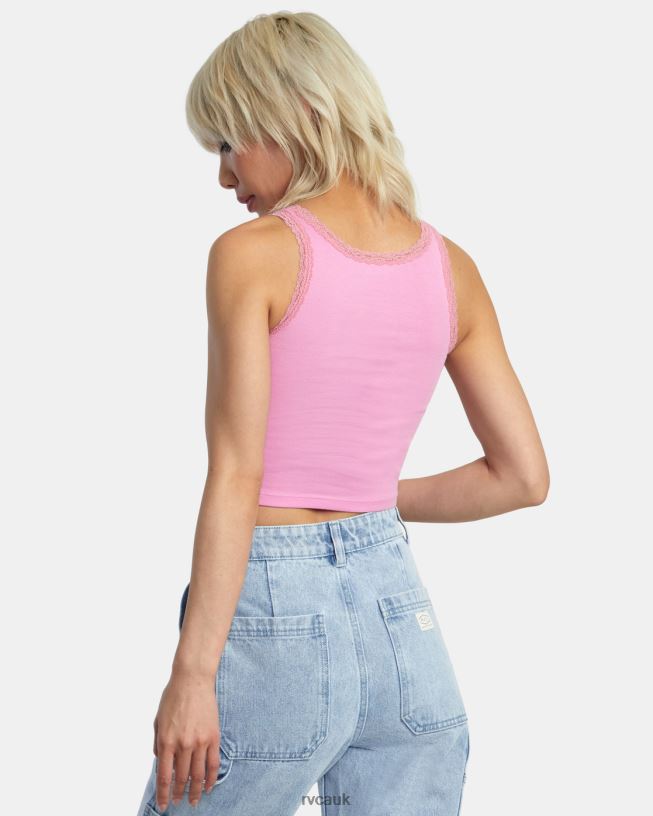 cyclamen Glitter Lace Tank Top Women L888X1361 RVCA Clothing