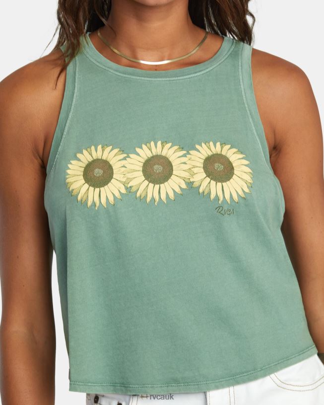 dark ivy Sunflower Tank Top Women L888X1282 RVCA Clothing