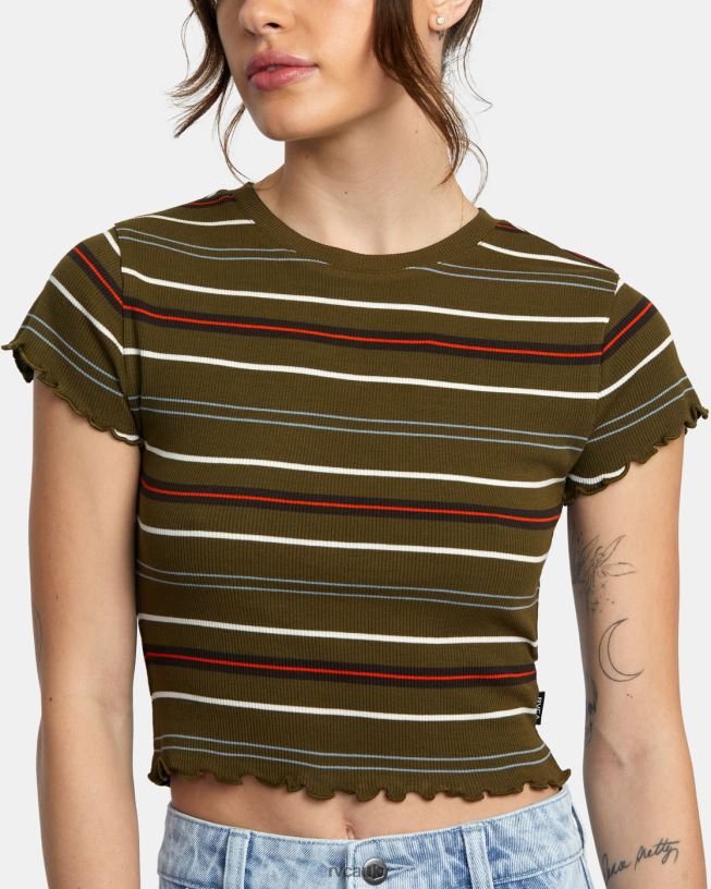 dark olive Classmate Crop Tee Women L888X1437 RVCA Clothing