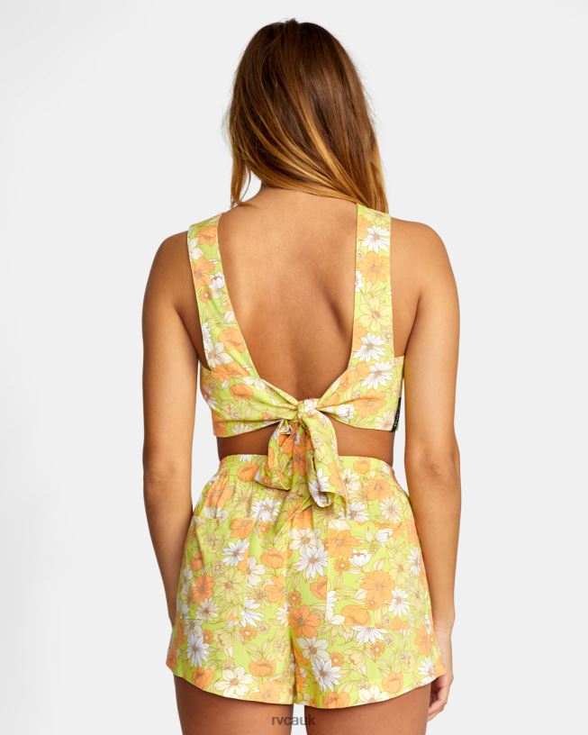 limeade Pamela Cropped Tank Top Women L888X1446 RVCA Clothing