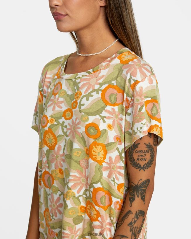 marigold Recess 3 Crewneck Tee Women L888X1339 RVCA Clothing