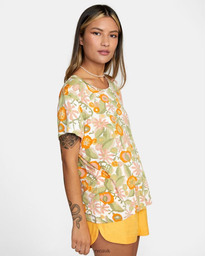 marigold Recess 3 Crewneck Tee Women L888X1339 RVCA Clothing