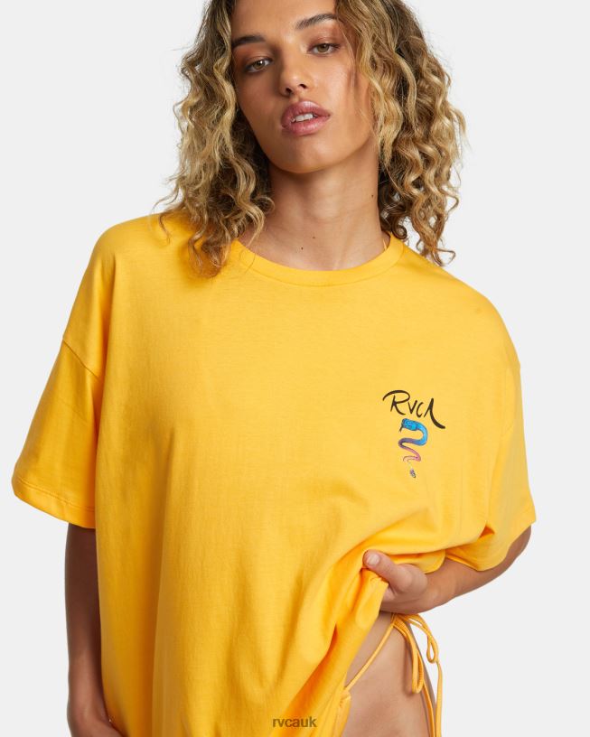 marigold Rose Machado Snake Tee Women L888X229 RVCA Clothing