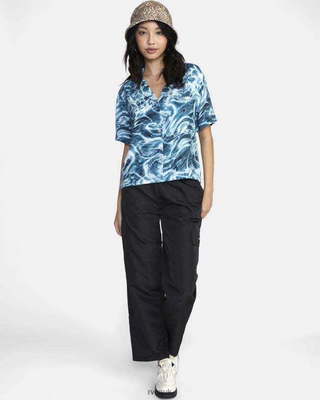 meadowbrook Wavy Button-Down Top Women L888X1705 RVCA Clothing