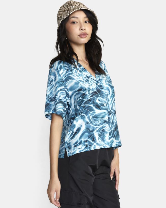 meadowbrook Wavy Button-Down Top Women L888X1705 RVCA Clothing