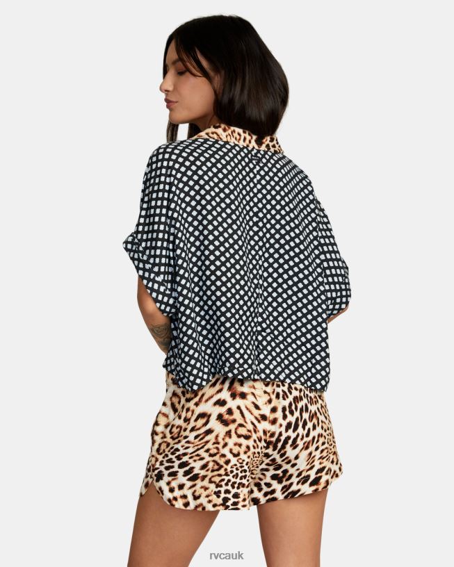 multi Speakeasy Button Down Top Women L888X1554 RVCA Clothing