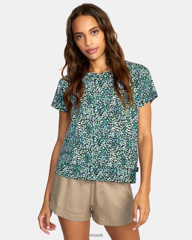 palm Recess 3 Crewneck Tee Women L888X1338 RVCA Clothing