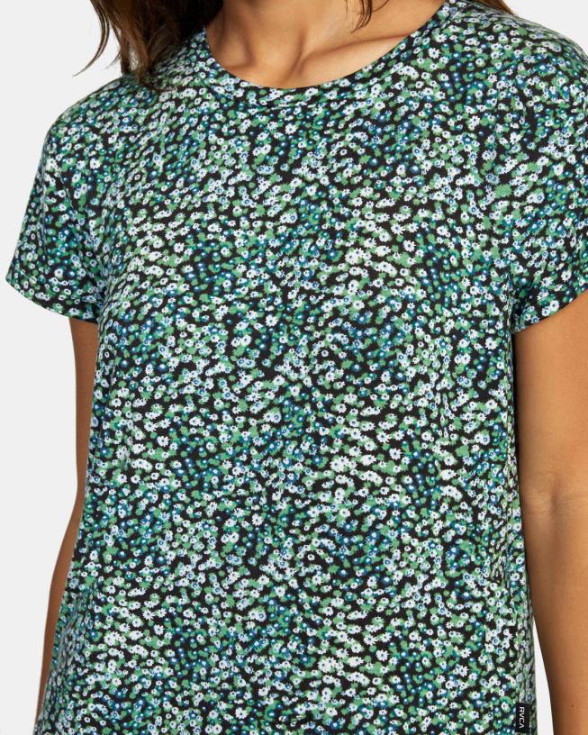 palm Recess 3 Crewneck Tee Women L888X1338 RVCA Clothing