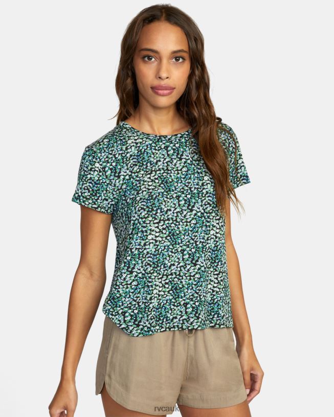 palm Recess 3 Crewneck Tee Women L888X1338 RVCA Clothing