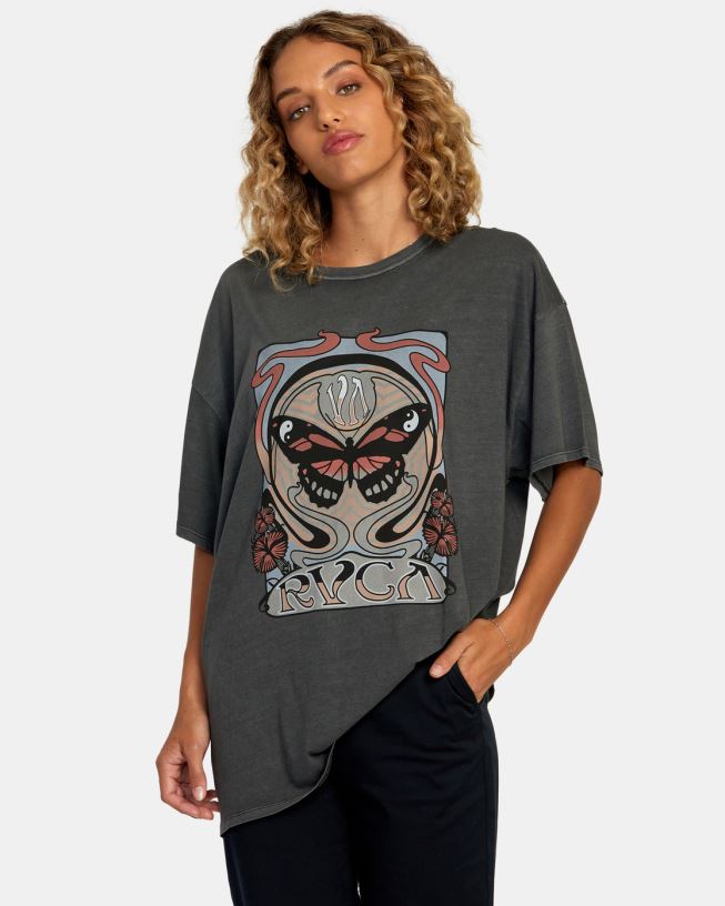 pirate black Nouveau Tee Women L888X1115 RVCA Clothing