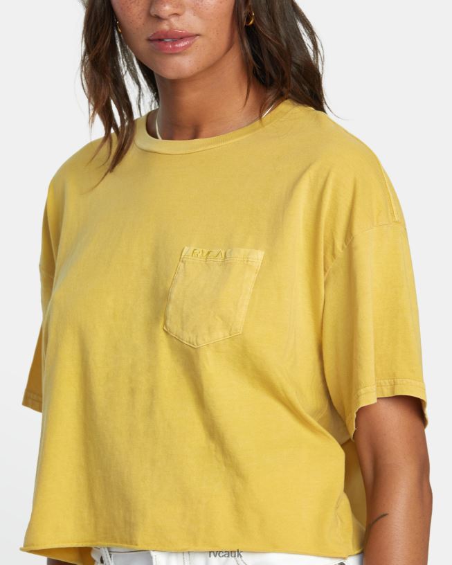 vintage gold PTC Pocket Tee Women L888X1093 RVCA Clothing