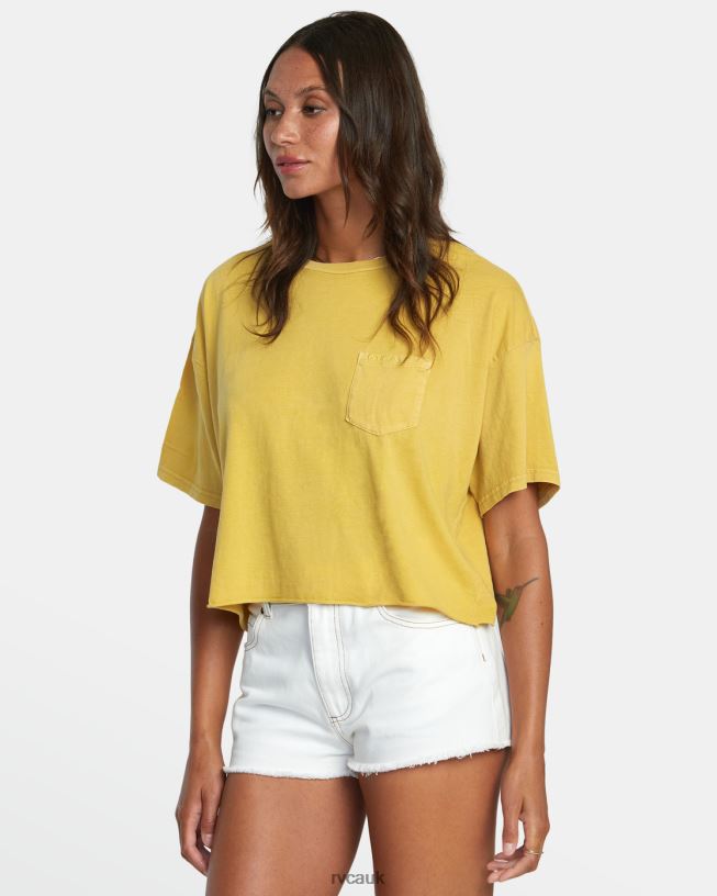 vintage gold PTC Pocket Tee Women L888X1093 RVCA Clothing