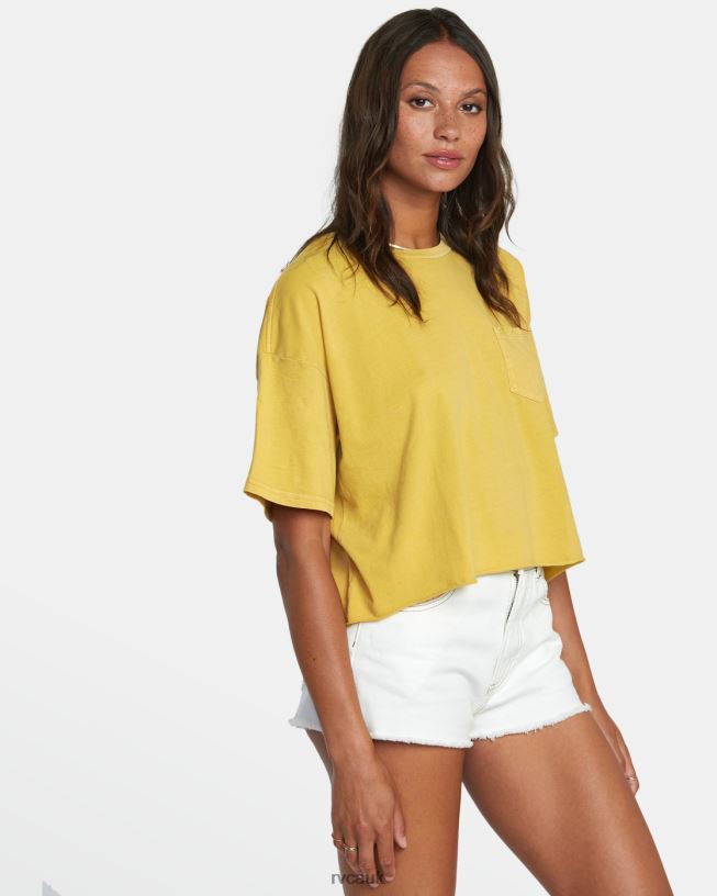 vintage gold PTC Pocket Tee Women L888X1093 RVCA Clothing