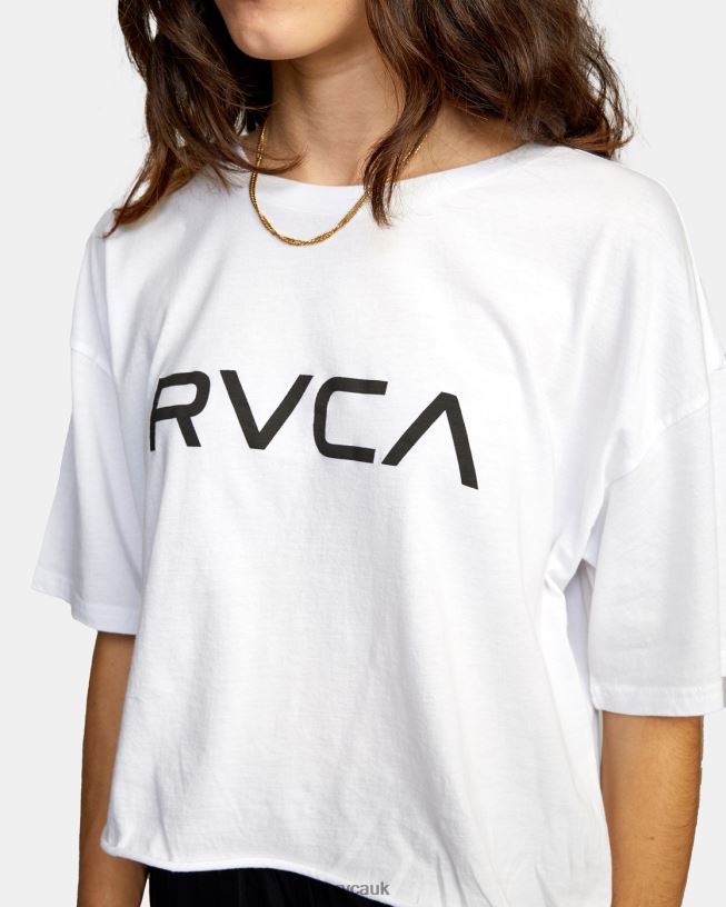 white Big Short Sleeve Tee Women L888X892 RVCA Clothing