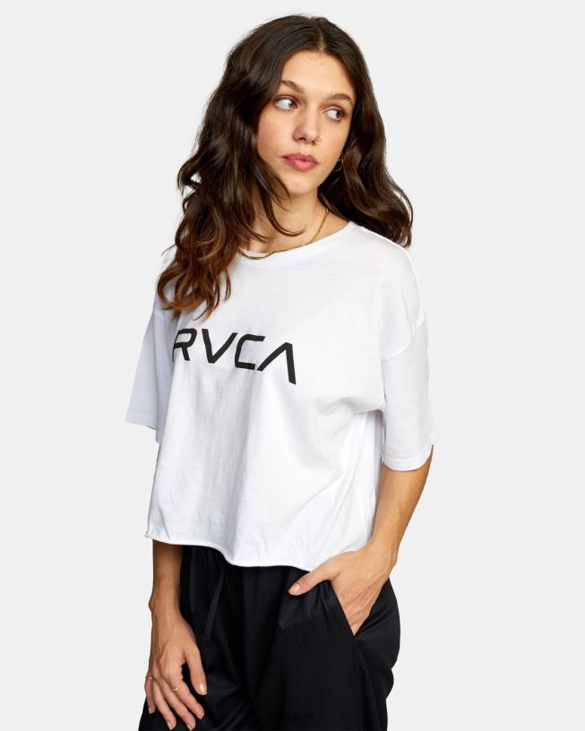 white Big Short Sleeve Tee Women L888X892 RVCA Clothing
