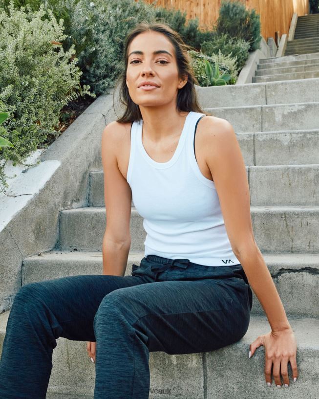 white VA Essential Ribbed Tank Top Women L888X1301 RVCA Clothing