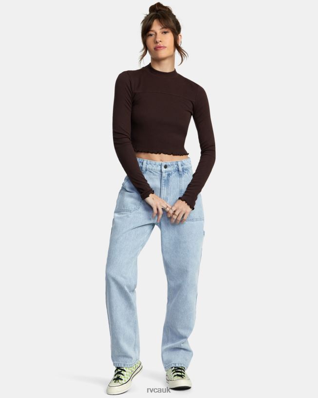 java Saved Long Sleeve Long Sleeve Crop Top Women L888X1087 RVCA Clothing