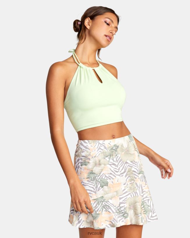 lime twist Sabrina Halter Top Women L888X1504 RVCA Clothing