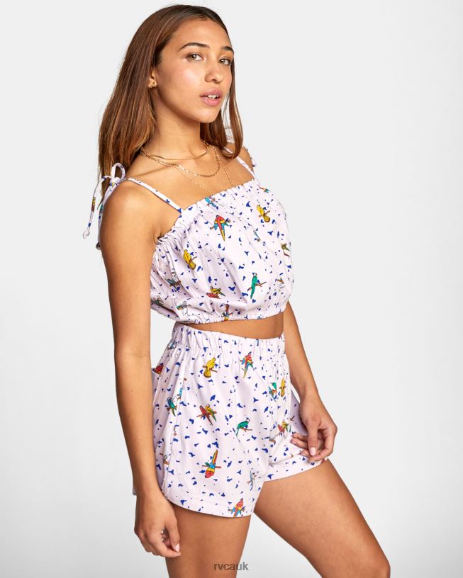 pink LP x KLW Uncaged Crop Top Women L888X1038 RVCA Clothing