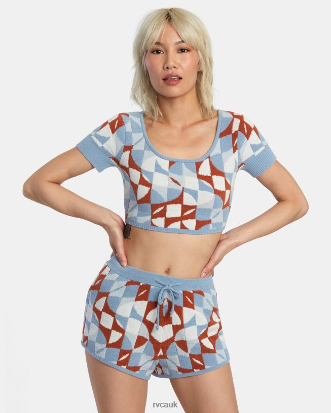 sandlewood Geode Knitted Crop Top Women L888X1385 RVCA Clothing