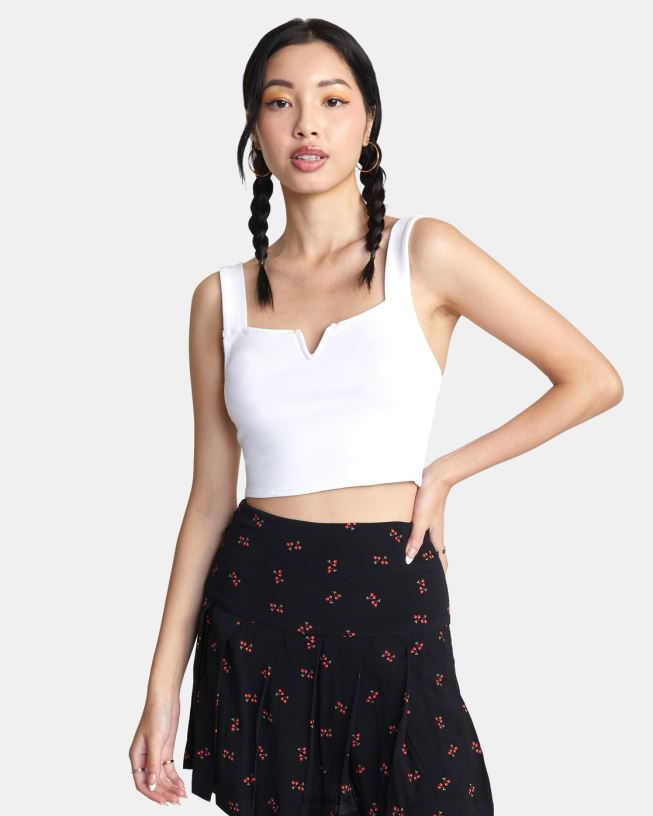 whisper white Pleasure Cropped Tank Top Women L888X1484 RVCA Clothing