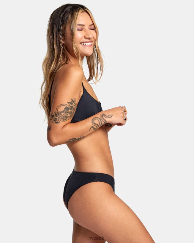 black Solid Medium Bikini Bottoms Women L888X1292 RVCA Swim