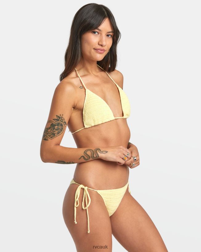 lemon Glory Tie Side Cheeky Bikini Bottoms Women L888X1387 RVCA Swim