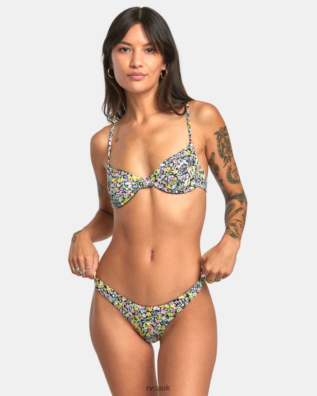 multi Flower Field Ultra Skimpy Bikini Bottoms Women L888X1378 RVCA Swim
