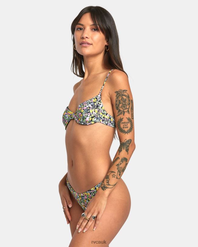 multi Flower Field Ultra Skimpy Bikini Bottoms Women L888X1378 RVCA Swim