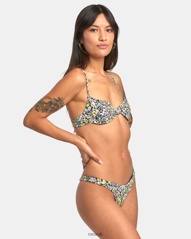 multi Flower Field Ultra Skimpy Bikini Bottoms Women L888X1378 RVCA Swim
