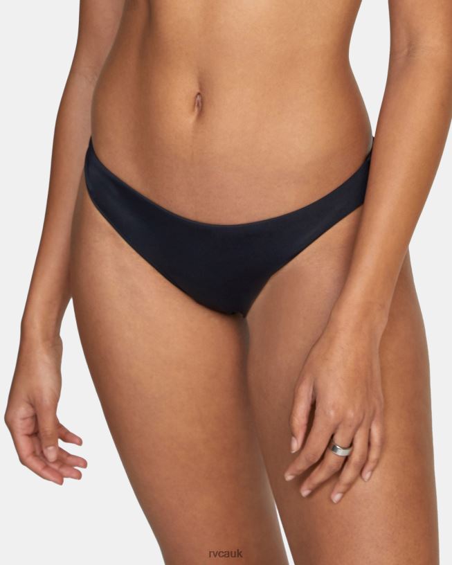 rvca black Low-Rise Cheeky Hipster Bikini Bottom Women L888X1329 RVCA Swim