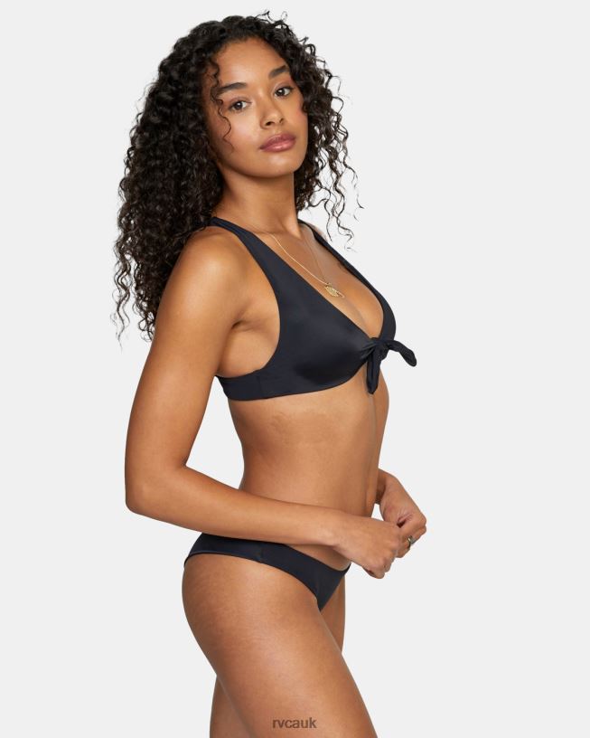 rvca black Low-Rise Cheeky Hipster Bikini Bottom Women L888X1329 RVCA Swim
