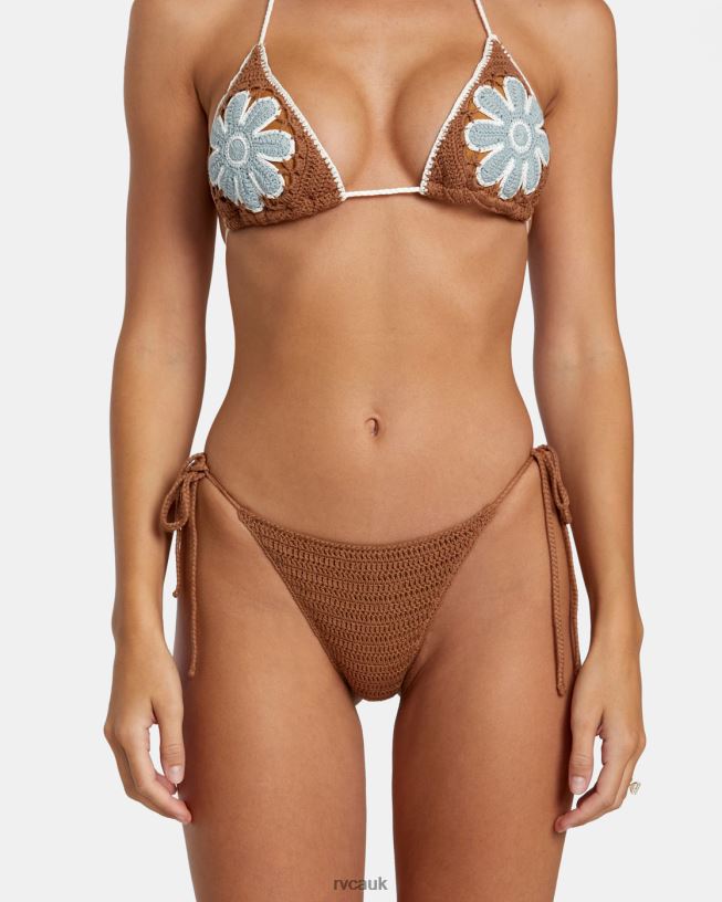 sienna Cotton Crochet Side Tie Cheeky Bikini Bottoms Women L888X1152 RVCA Swim