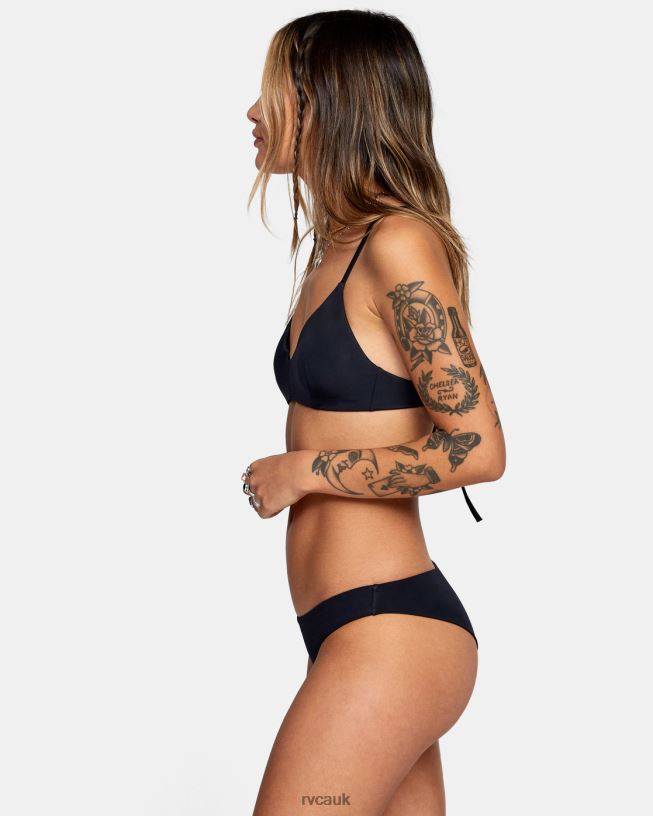 black Solid Crossback Bikini Top Women L888X1097 RVCA Swim