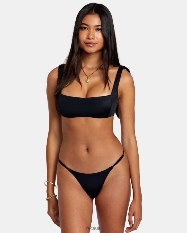 black Solid Square Bralette Bikini Top Women L888X1296 RVCA Swim