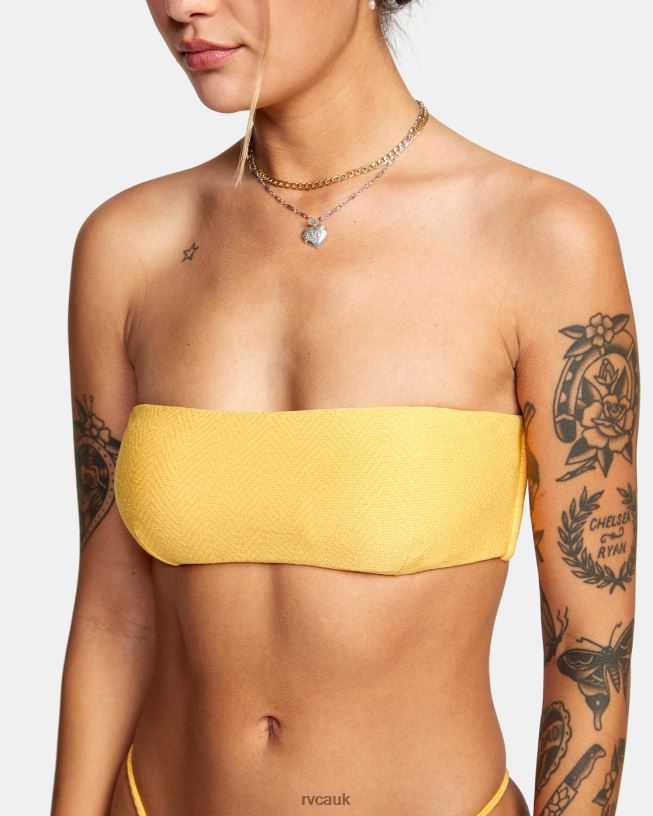 marigold Brightside Bandeau Bikini Top Women L888X1630 RVCA Swim