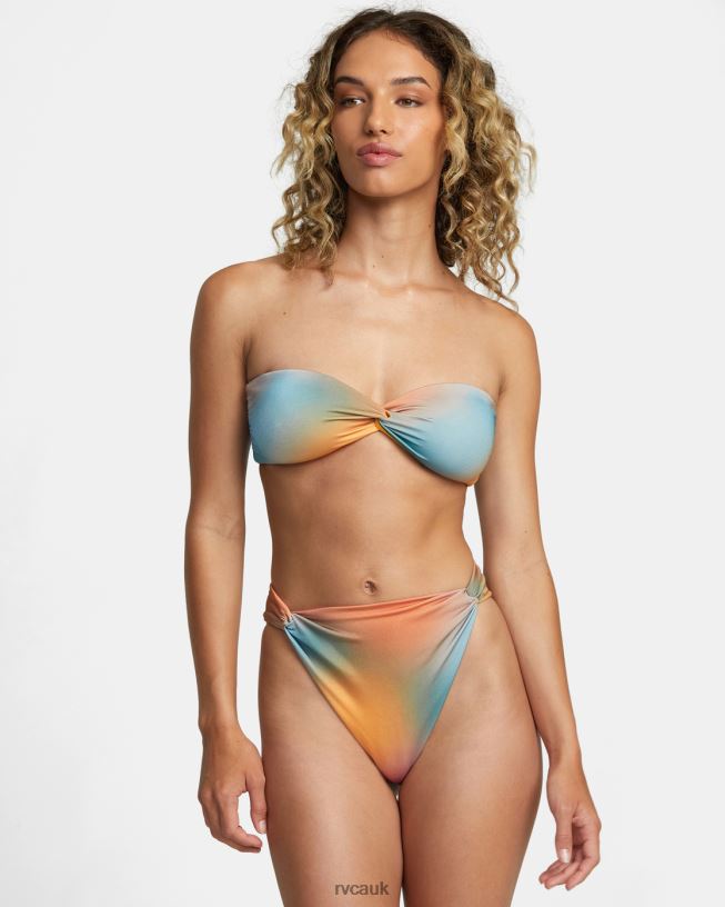 multi Sunset Rose Machado Bandeau Bikini Top Women L888X1213 RVCA Swim