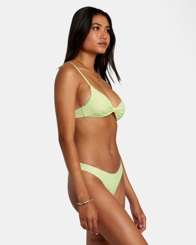 pink Swirl Grid Eco Rib Crossback Bikini Top Women L888X1109 RVCA Swim