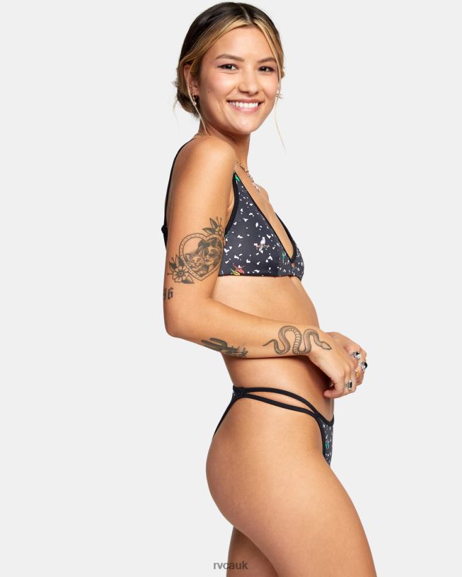 rvca black LP x KLW Uncaged Bralette Bikini Top Women L888X1684 RVCA Swim