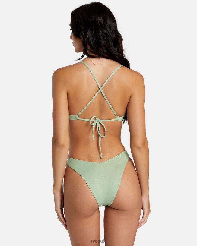 seafoam Solid Lurex Crossback Bikini Top Women L888X1150 RVCA Swim