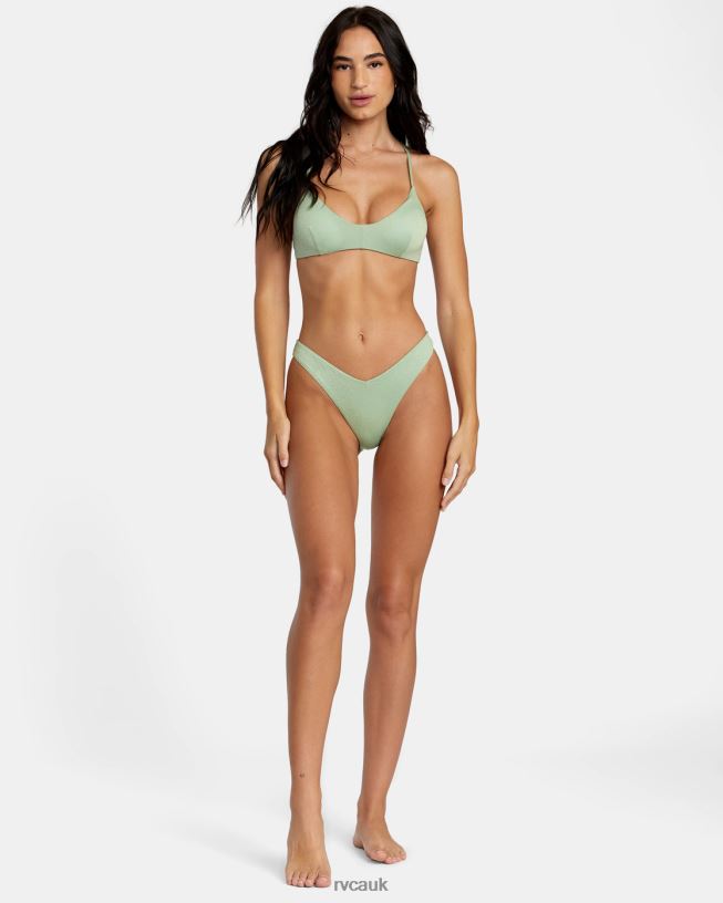 seafoam Solid Lurex Crossback Bikini Top Women L888X1150 RVCA Swim