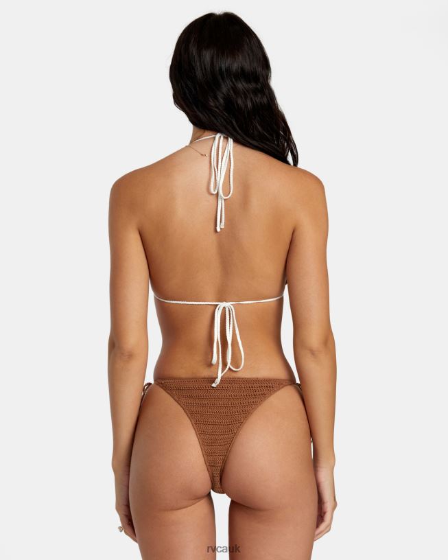 sienna Cotton Crochet Halter Triangle Bikini Top Women L888X1159 RVCA Swim