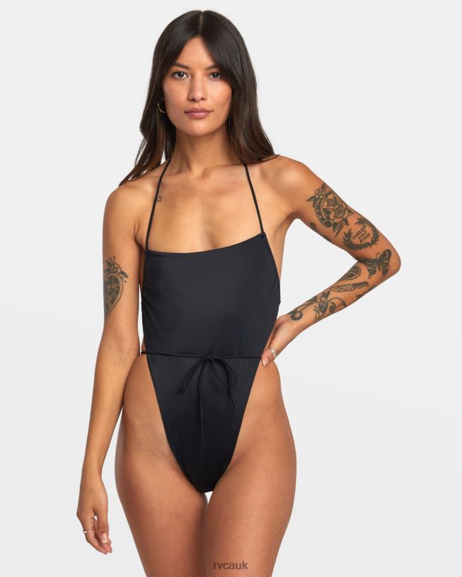 black Solid Swenddal One-Piece Swimsuit Women L888X1298 RVCA Swim